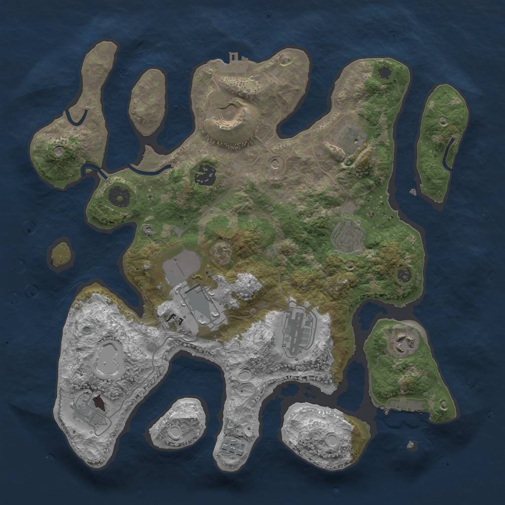 Rust Map: Procedural Map, Size: 3500, Seed: 13579, 17 Monuments