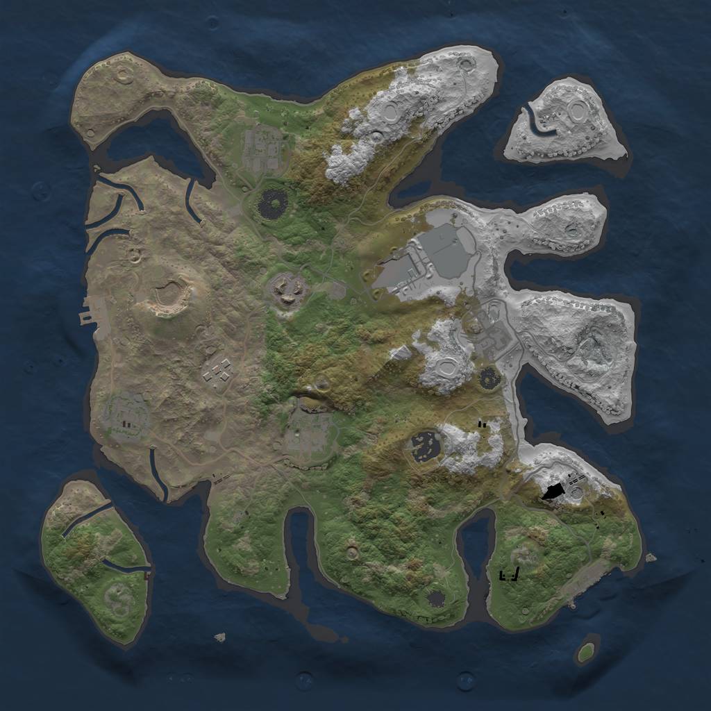 Rust Map: Procedural Map, Size: 3500, Seed: 589138737, 20 Monuments