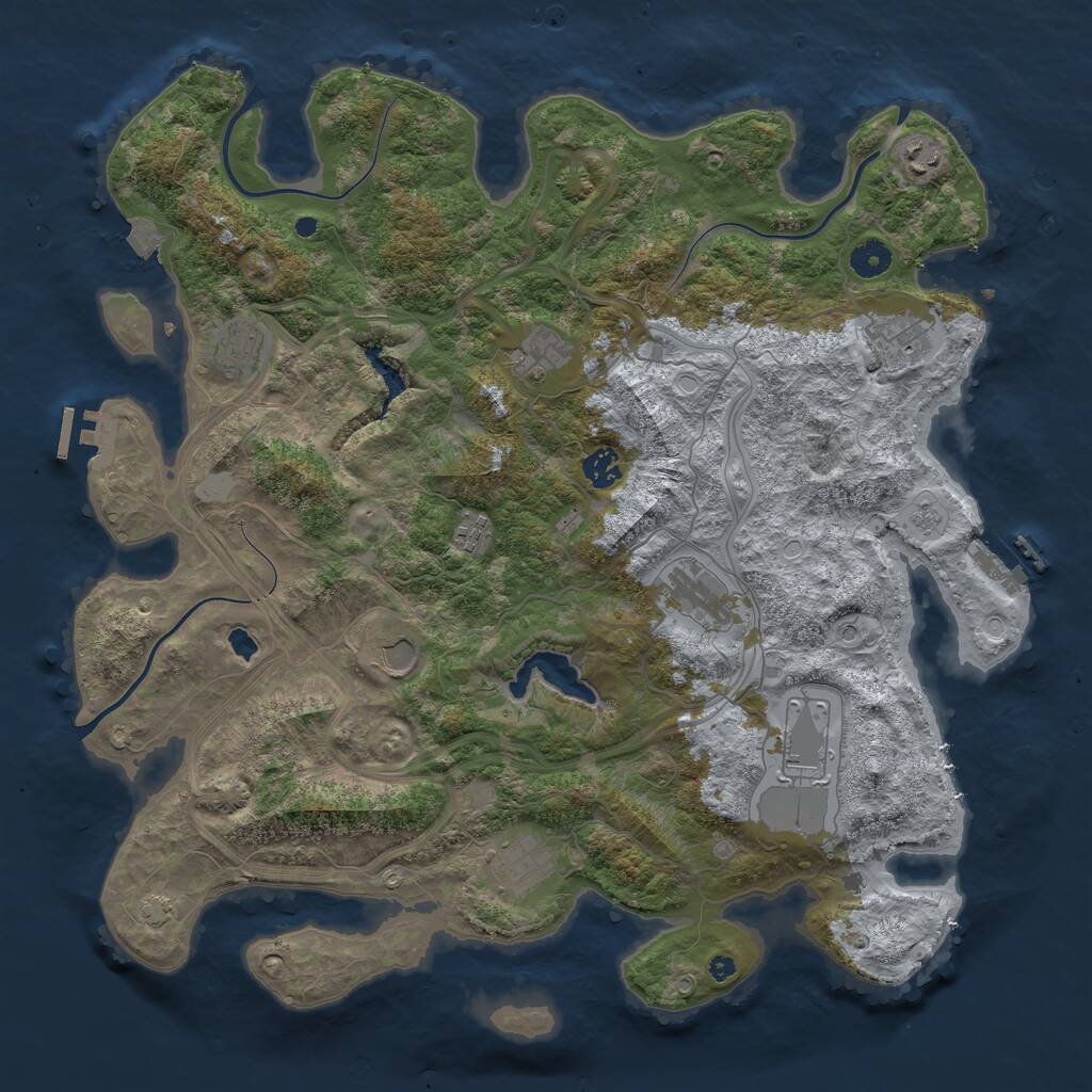 Rust Map: Procedural Map, Size: 4250, Seed: 32258, 16 Monuments