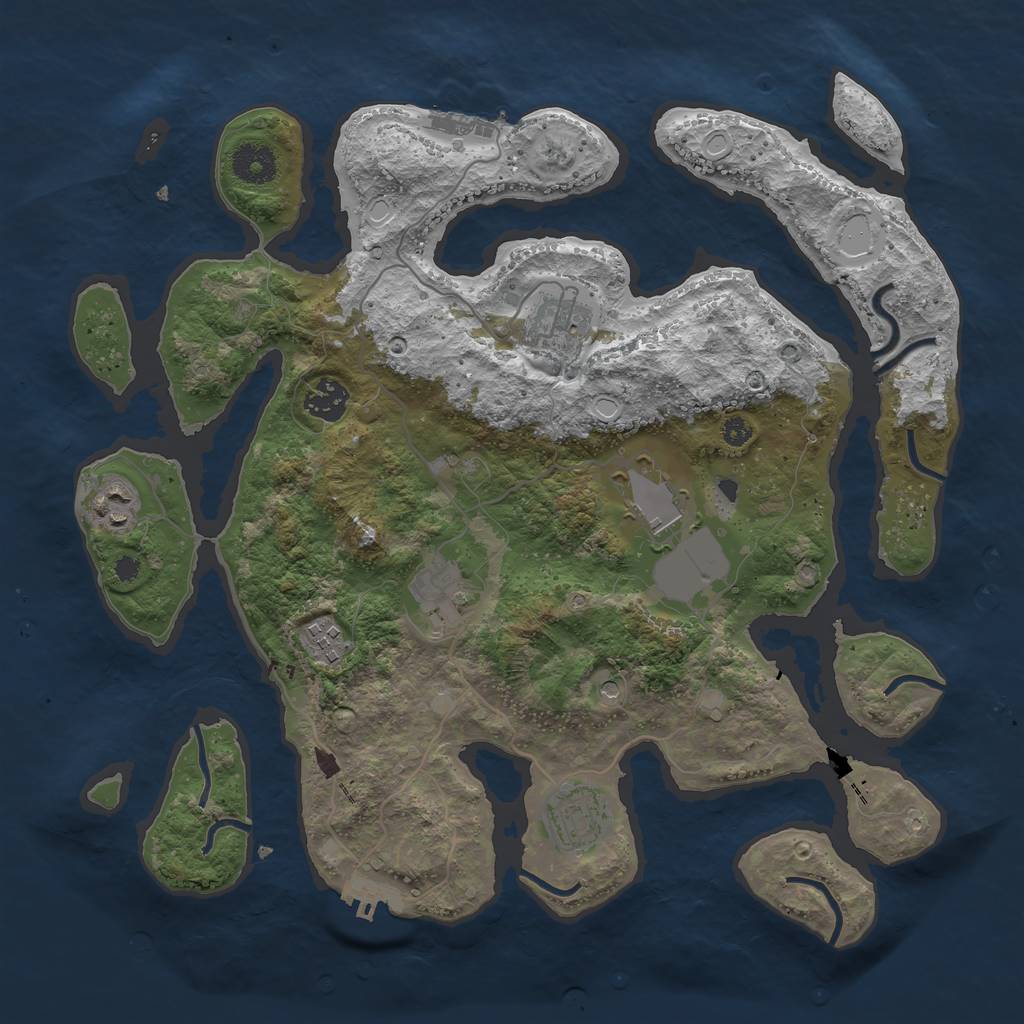 Rust Map: Procedural Map, Size: 3600, Seed: 669781, 15 Monuments