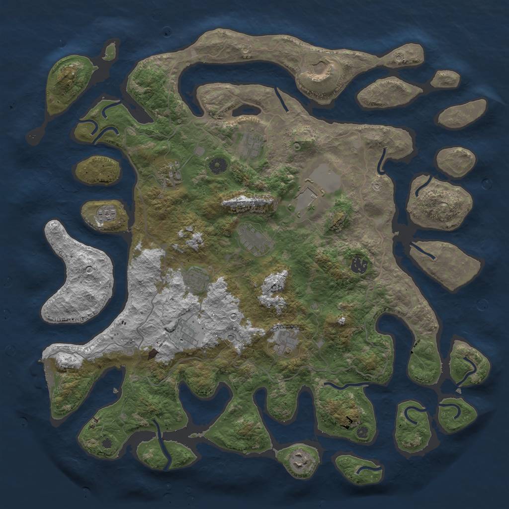 Rust Map: Procedural Map, Size: 4500, Seed: 2000674571, 15 Monuments