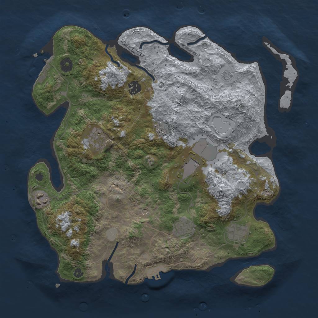 Rust Map: Procedural Map, Size: 3500, Seed: 106260, 14 Monuments