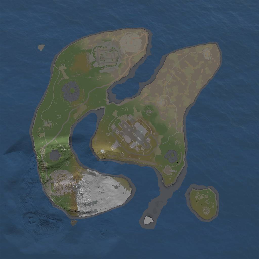 Rust Map: Procedural Map, Size: 2000, Seed: 2543, 6 Monuments