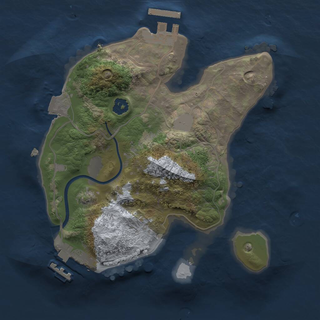 Rust Map: Procedural Map, Size: 2000, Seed: 2543, 3 Monuments