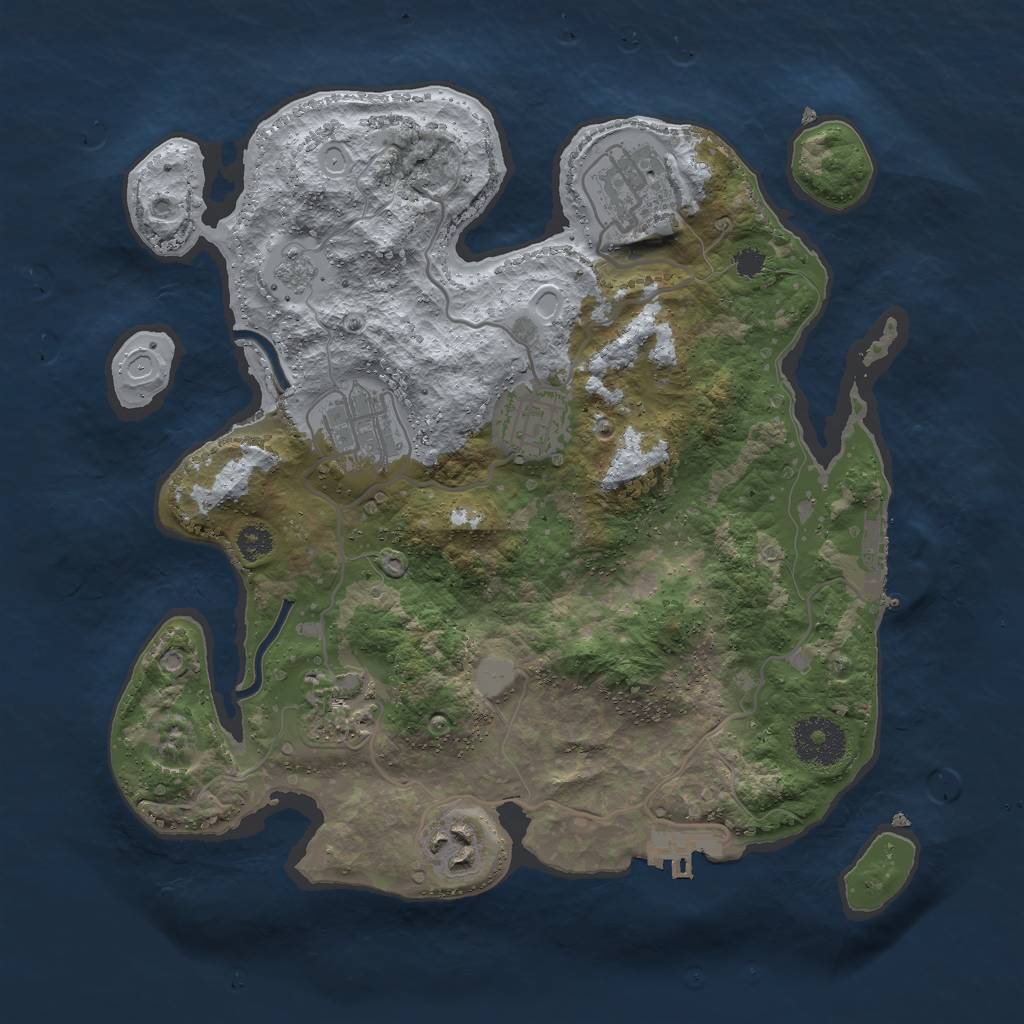 Rust Map: Procedural Map, Size: 3000, Seed: 10564894, 11 Monuments