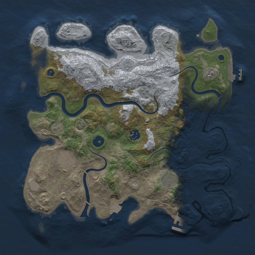 Rust Map: Procedural Map, Size: 3500, Seed: 4894534, 10 Monuments
