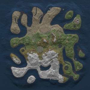 Thumbnail Rust Map: Procedural Map, Size: 3300, Seed: 777777777, 13 Monuments