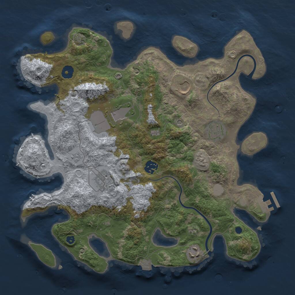 Rust Map: Procedural Map, Size: 3500, Seed: 1779095527, 11 Monuments
