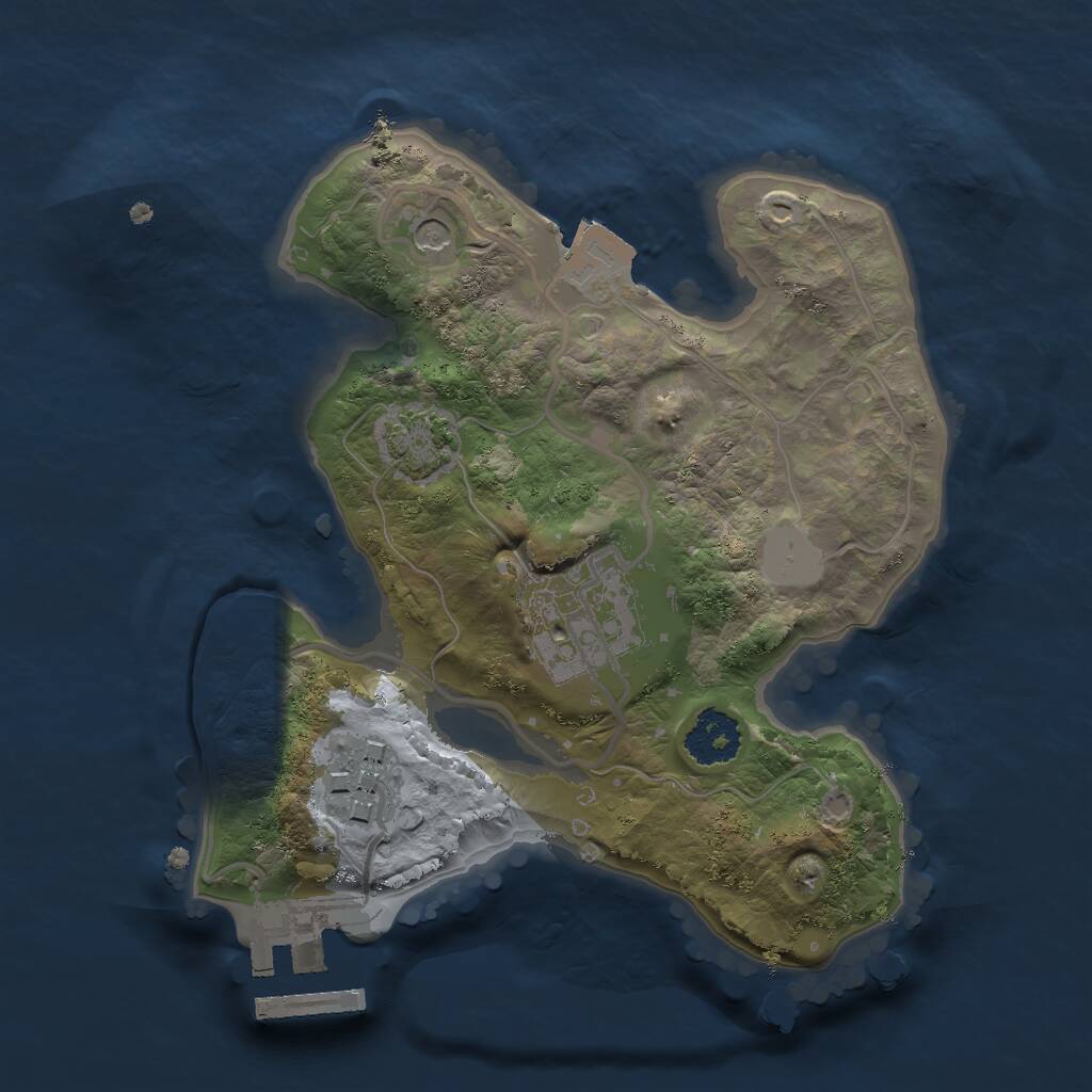 Rust Map: Procedural Map, Size: 2000, Seed: 58694675, 6 Monuments