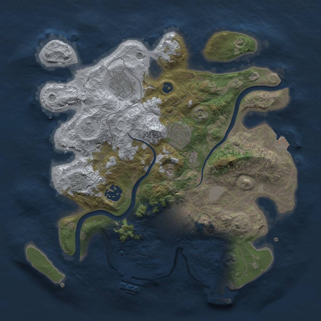 Rust Map: Procedural Map, Size: 3000, Seed: 2150, 11 Monuments