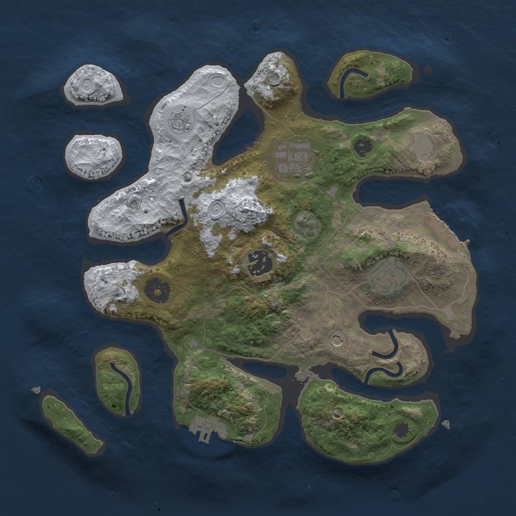 Rust Map: Procedural Map, Size: 3000, Seed: 2150, 12 Monuments