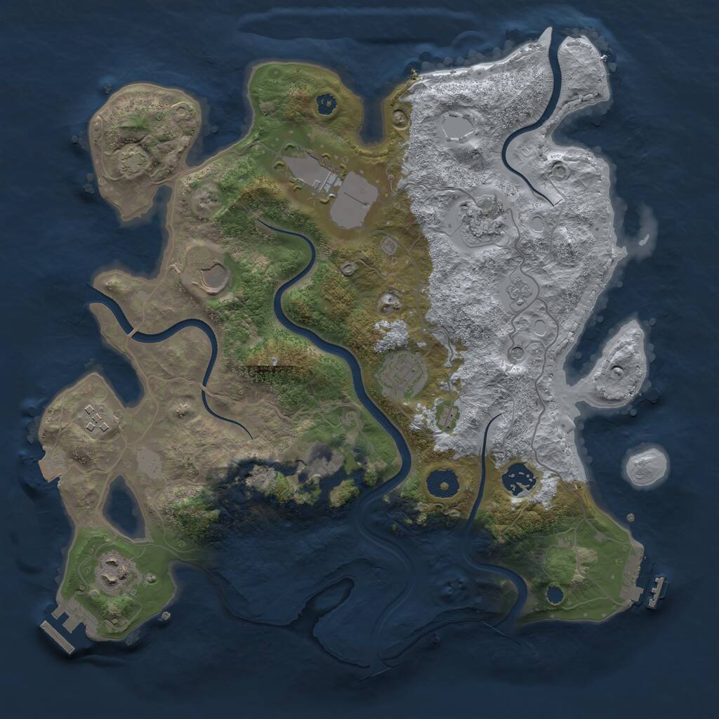 Rust Map: Procedural Map, Size: 3500, Seed: 271878, 14 Monuments