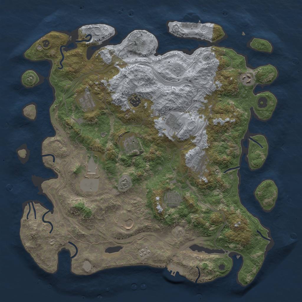 Rust Map: Procedural Map, Size: 4250, Seed: 13244, 17 Monuments