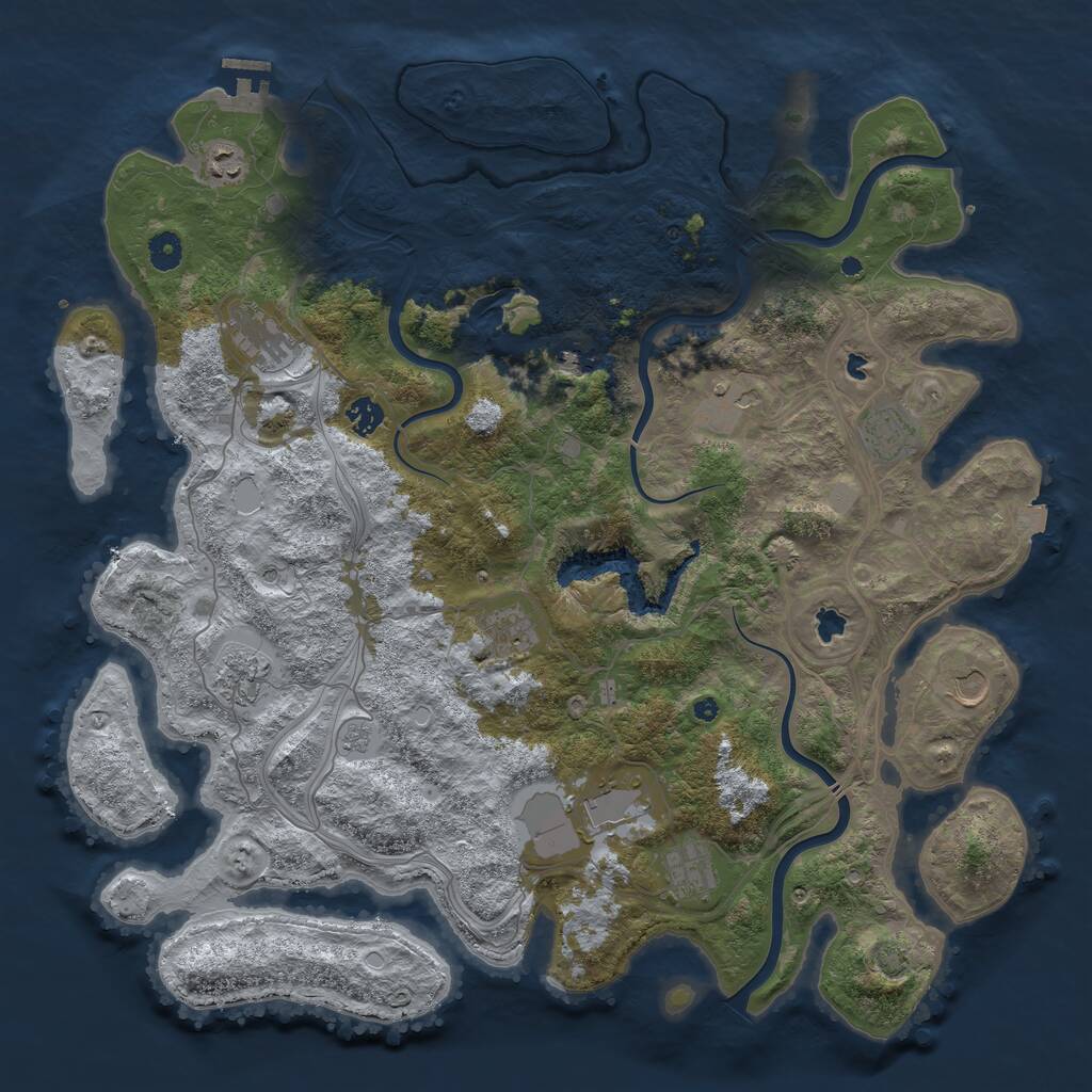 Rust Map: Procedural Map, Size: 4500, Seed: 1546252447, 16 Monuments