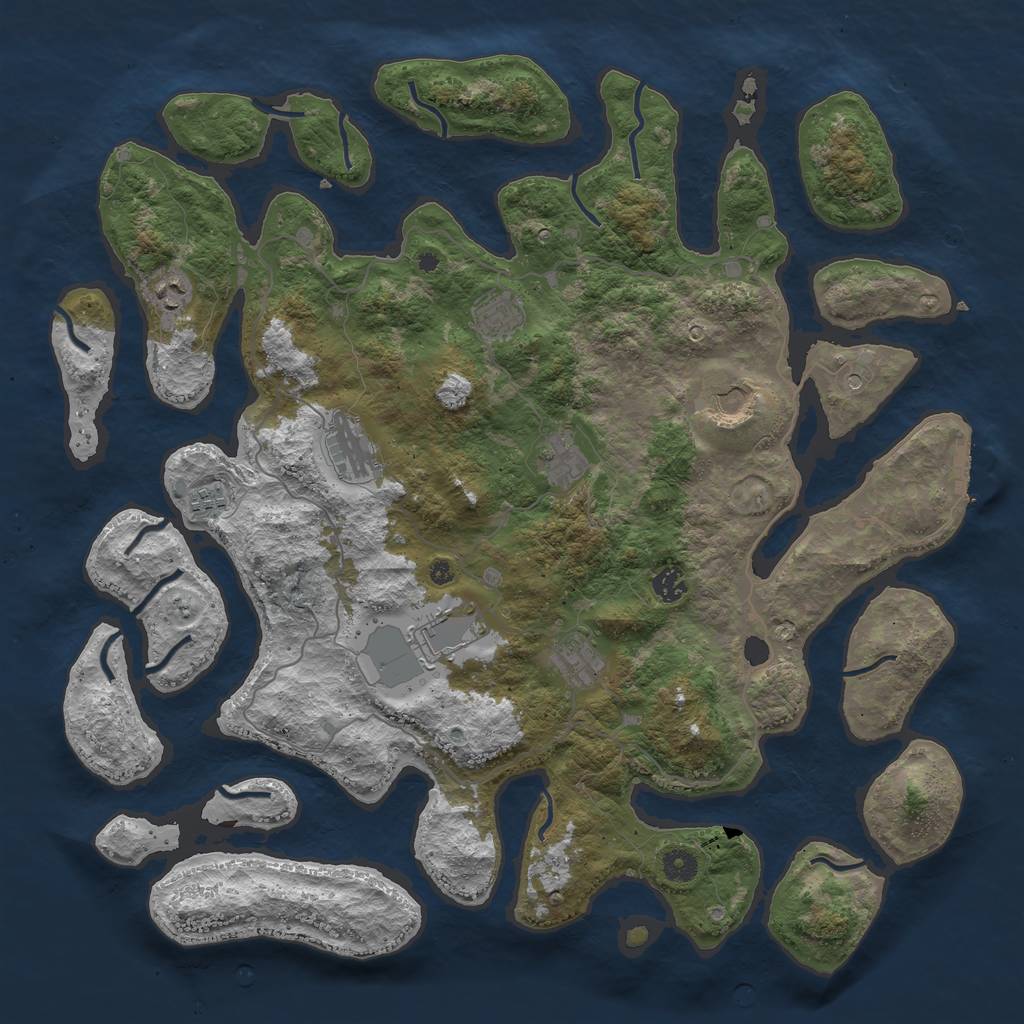 Rust Map: Procedural Map, Size: 4500, Seed: 1546252447, 13 Monuments