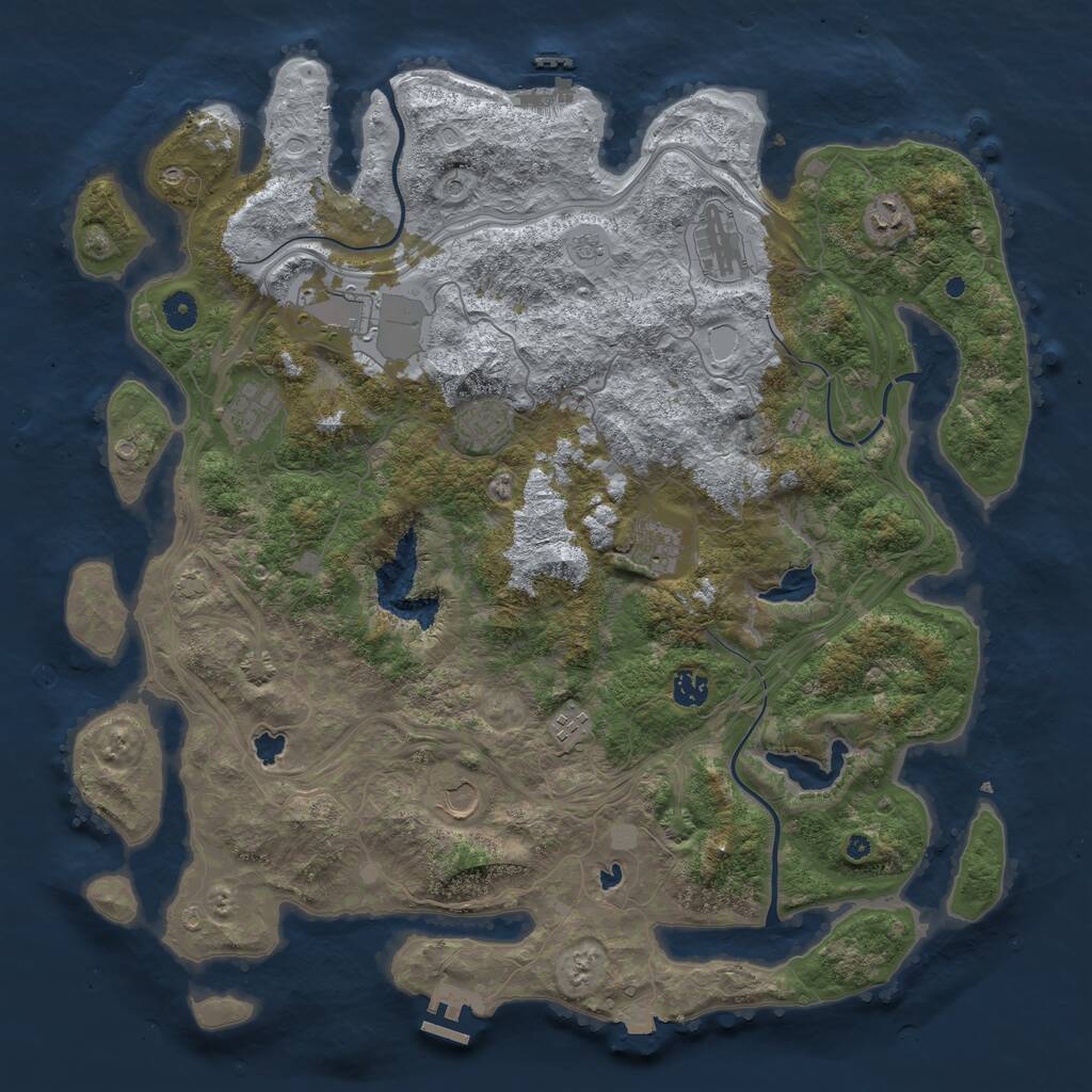 Rust Map: Procedural Map, Size: 4500, Seed: 1822357998, 15 Monuments