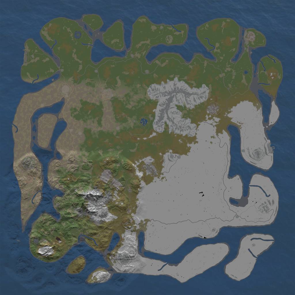 Rust Map: Procedural Map, Size: 6000, Seed: 50549, 16 Monuments
