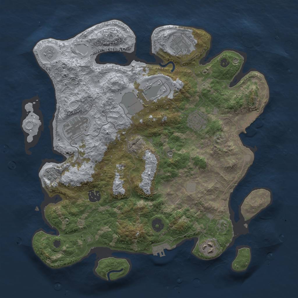 Rust Map: Procedural Map, Size: 3500, Seed: 841905, 14 Monuments