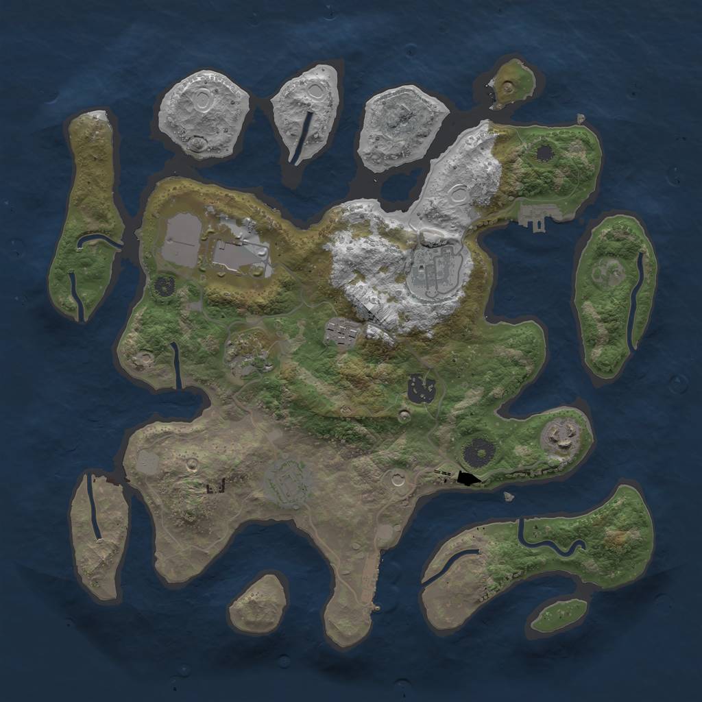 Rust Map: Procedural Map, Size: 3500, Seed: 928473, 15 Monuments