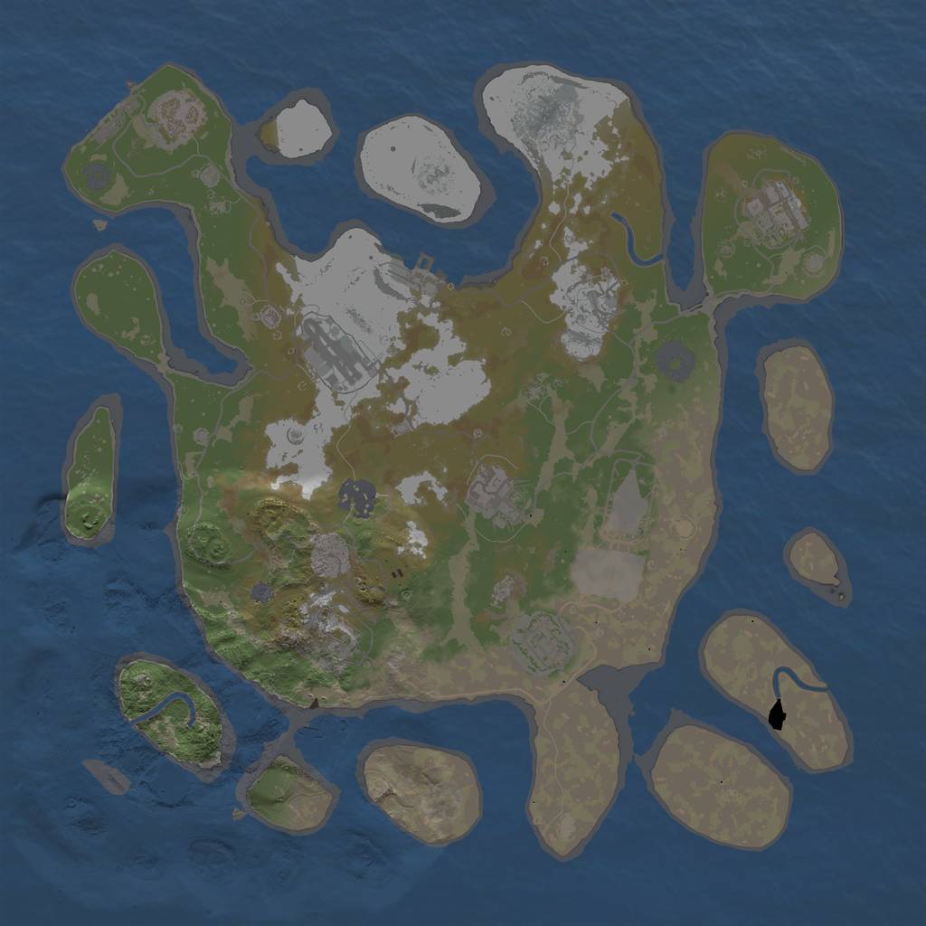 Rust Map: Procedural Map, Size: 3500, Seed: 147483647, 15 Monuments