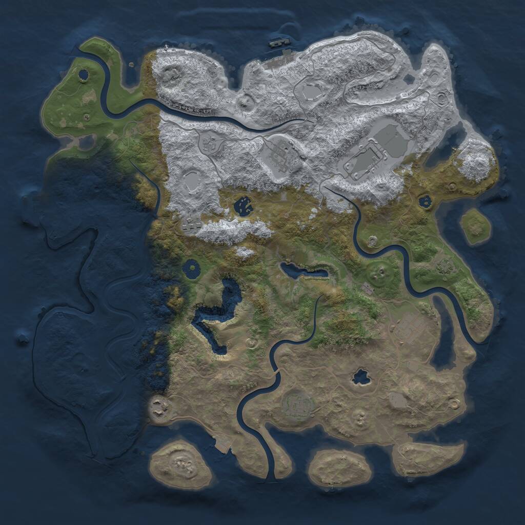 Rust Map: Procedural Map, Size: 4200, Seed: 95988745, 12 Monuments