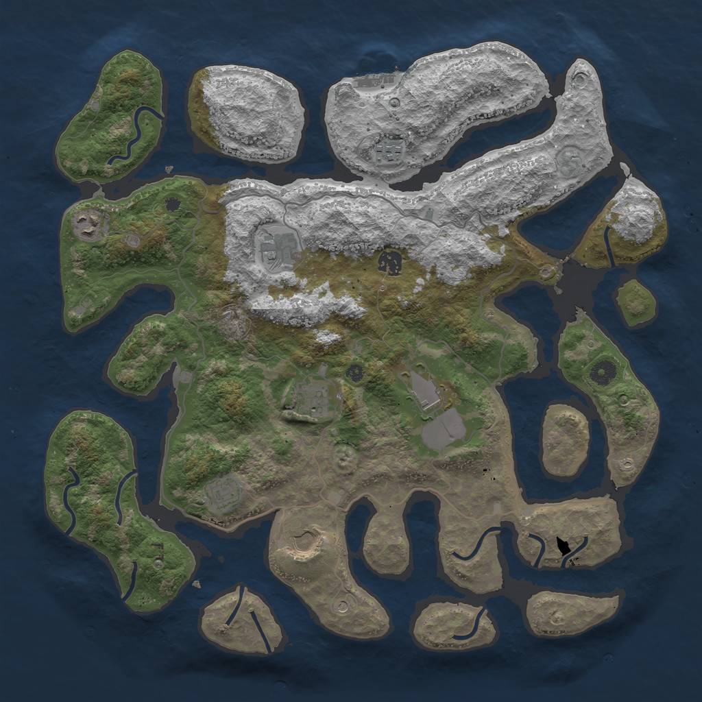 Rust Map: Procedural Map, Size: 4200, Seed: 95988745, 12 Monuments