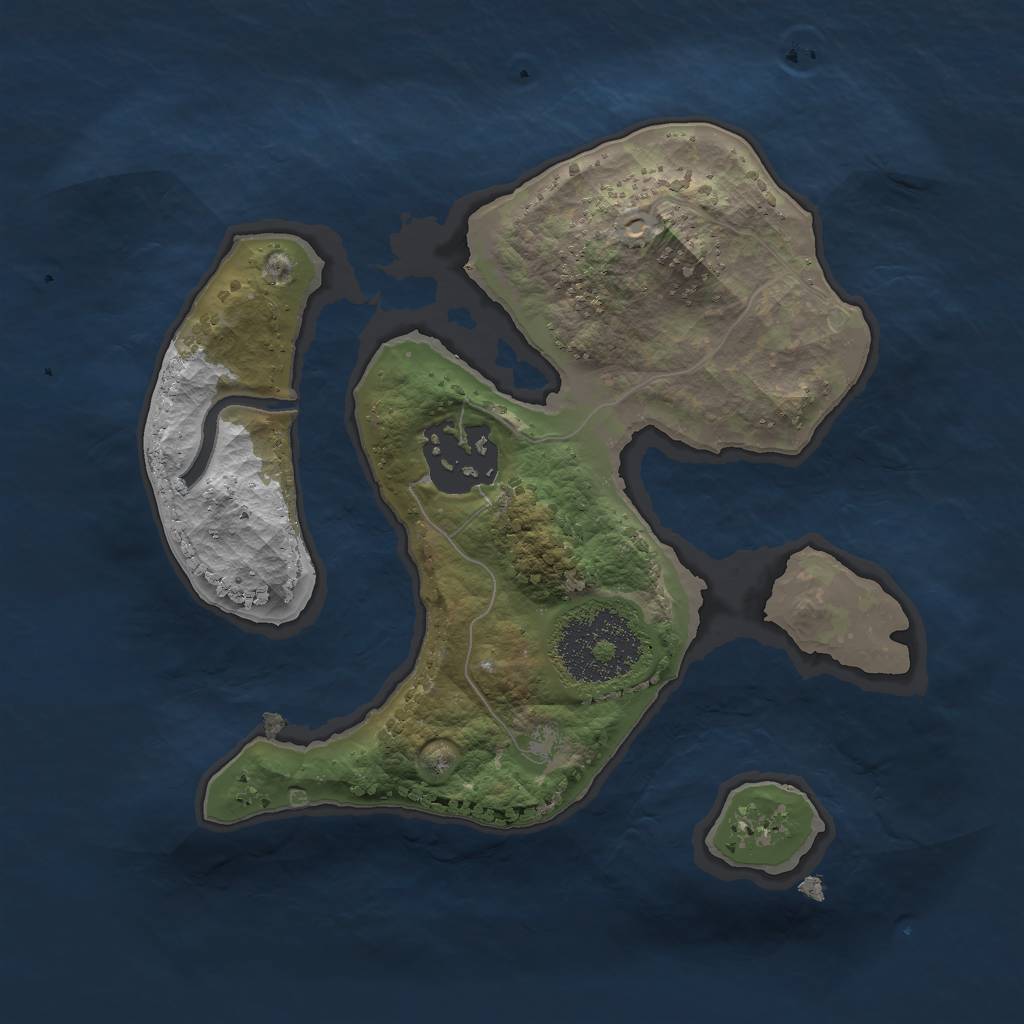 Rust Map: Procedural Map, Size: 2000, Seed: 34867, 3 Monuments