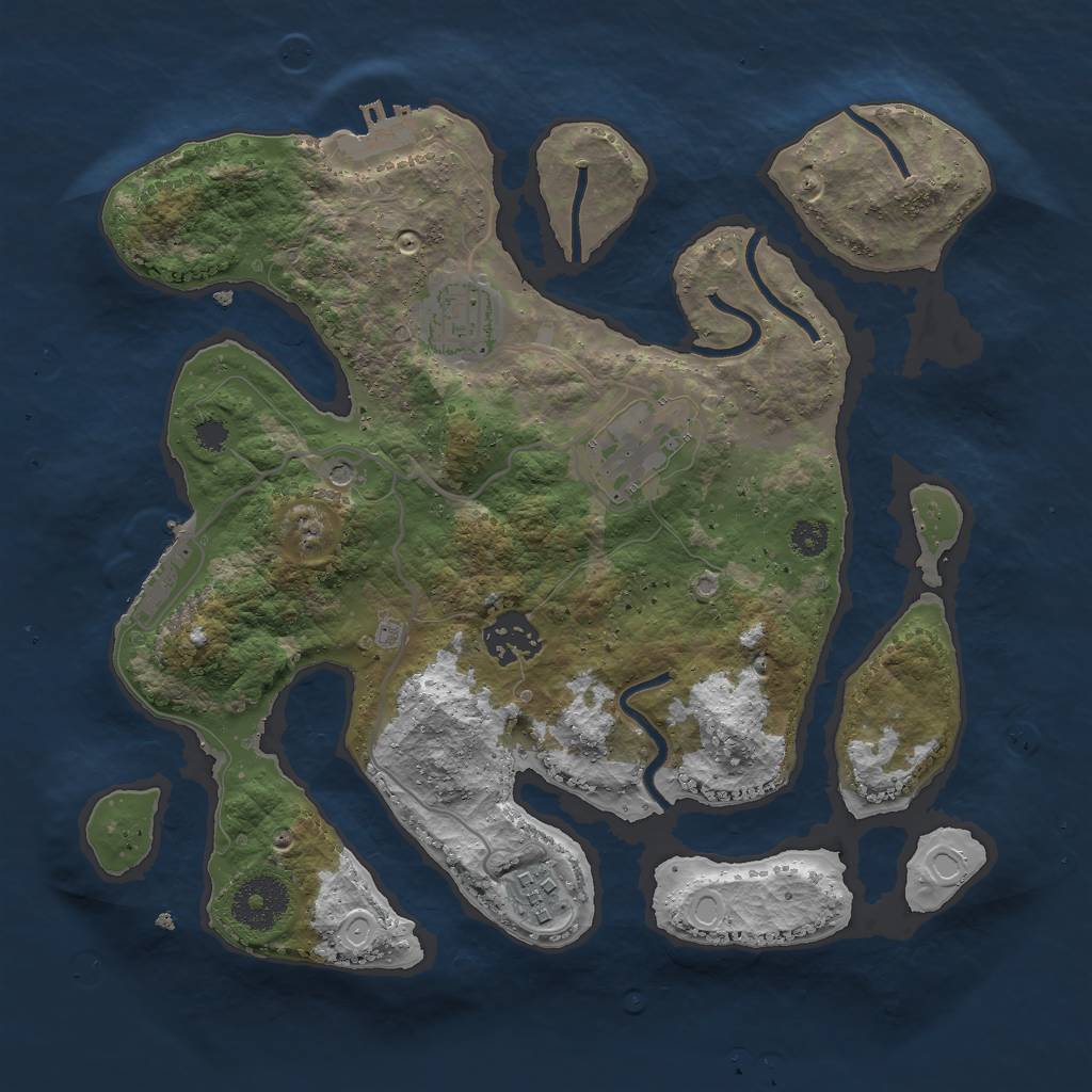 Rust Map: Procedural Map, Size: 3000, Seed: 321, 15 Monuments