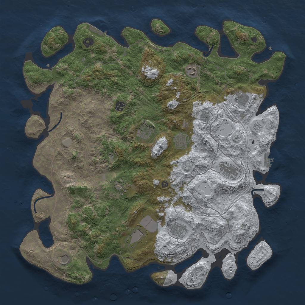 Rust Map: Procedural Map, Size: 4500, Seed: 9762850, 20 Monuments