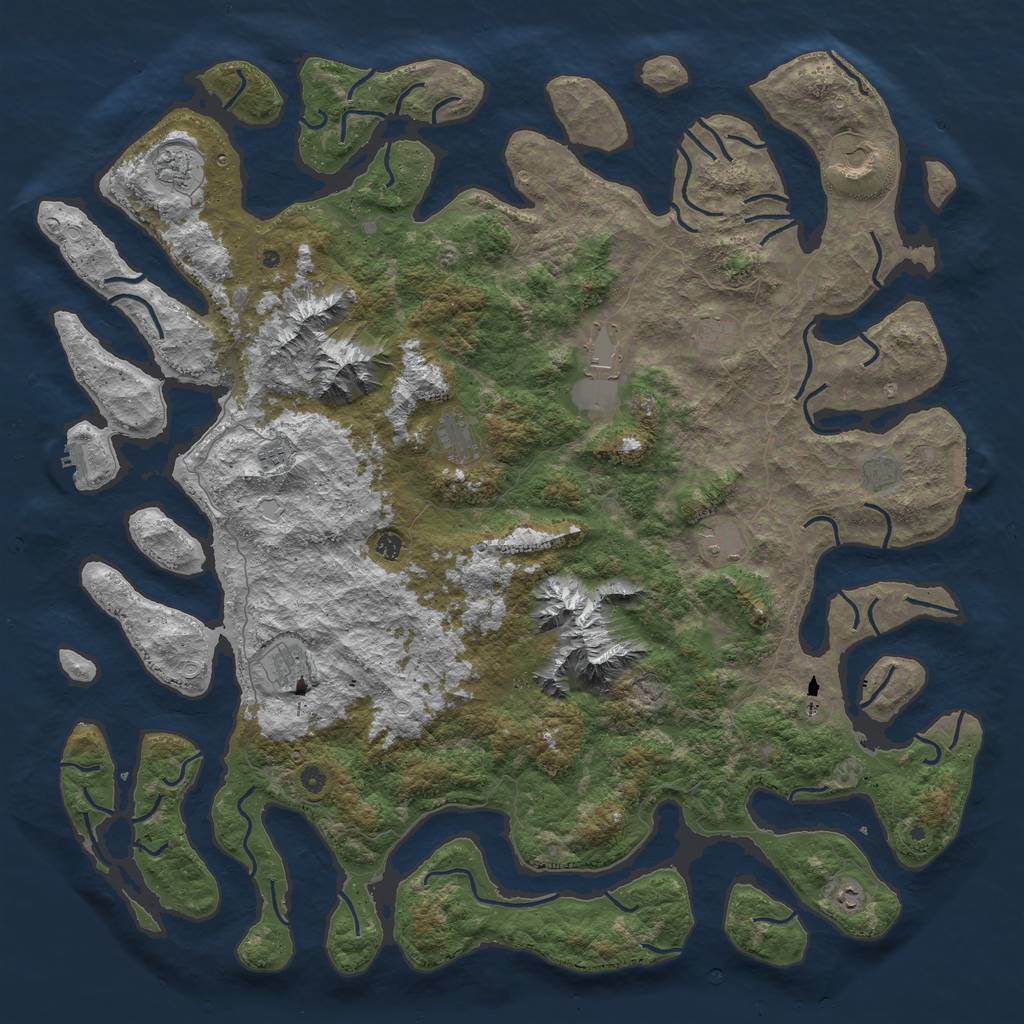 Rust Map: Procedural Map, Size: 6000, Seed: 8549697, 22 Monuments