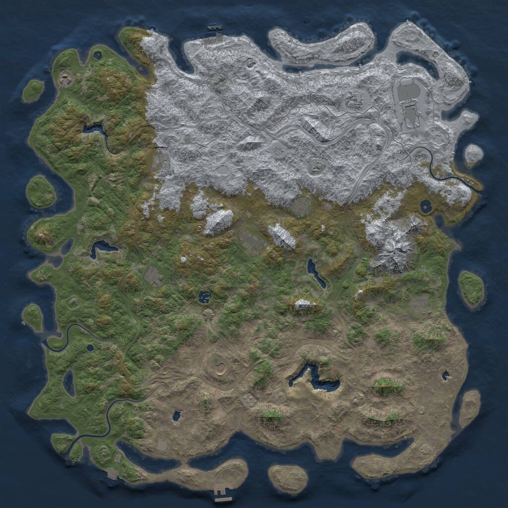 Rust Map: Procedural Map, Size: 6000, Seed: 1928837561, 17 Monuments