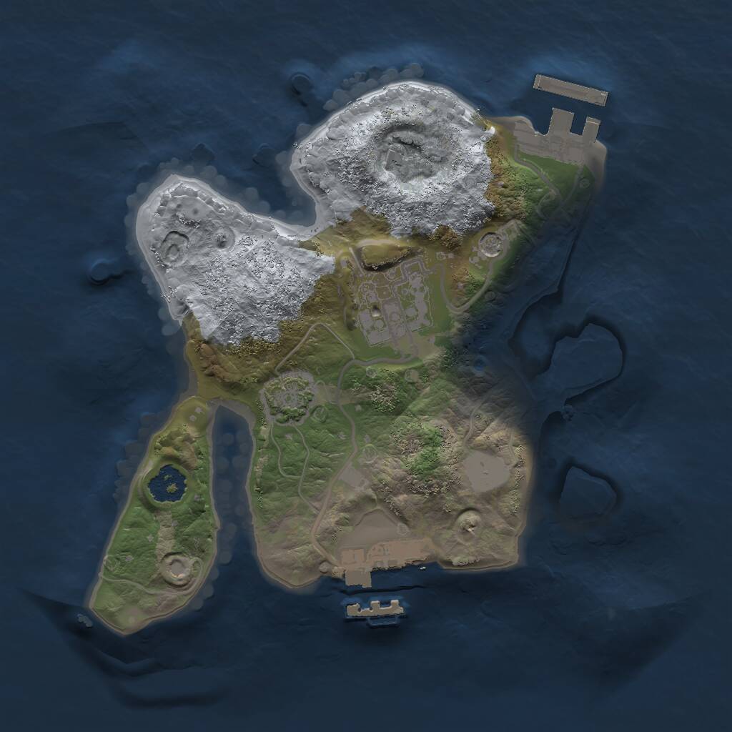 Rust Map: Procedural Map, Size: 2000, Seed: 163080854, 6 Monuments
