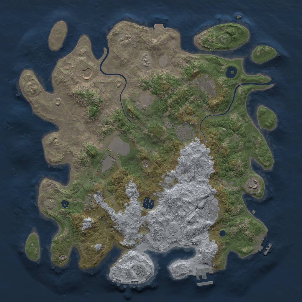 Rust Map: Procedural Map, Size: 3900, Seed: 1598753, 16 Monuments