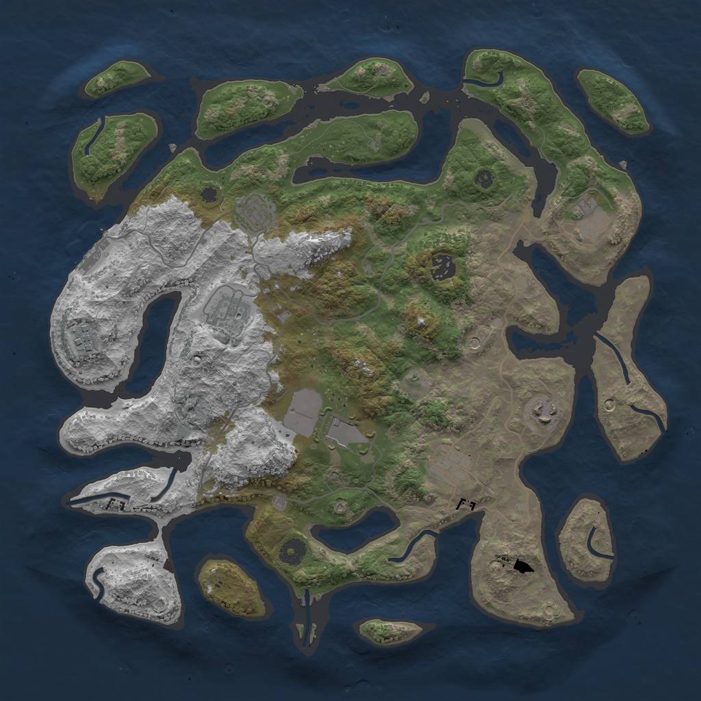 Rust Map: Procedural Map, Size: 4000, Seed: 618195, 12 Monuments