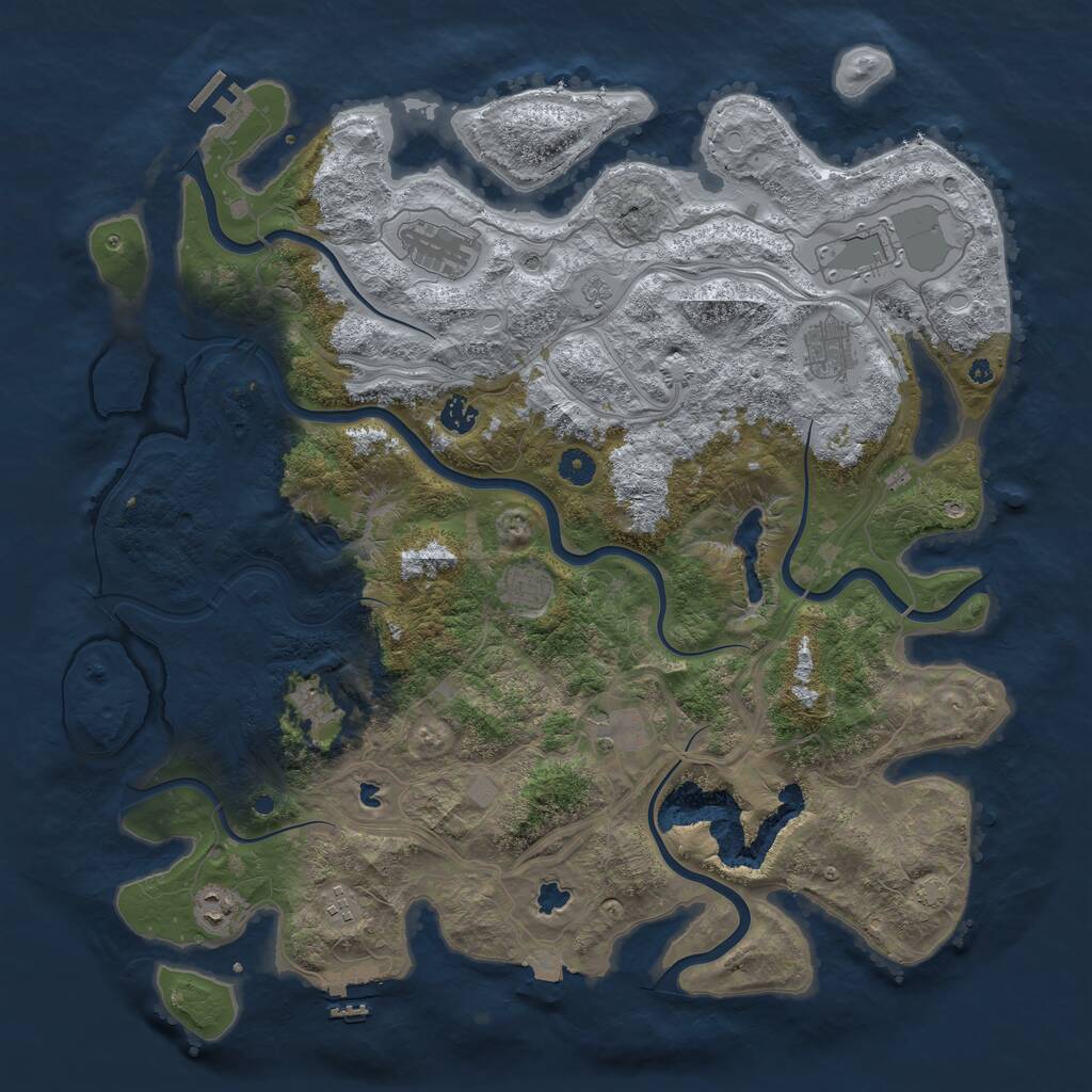 Rust Map: Procedural Map, Size: 4500, Seed: 19574, 15 Monuments