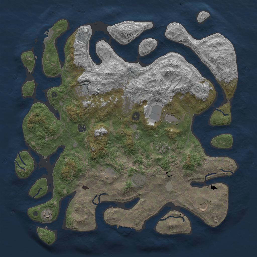 Rust Map: Procedural Map, Size: 4500, Seed: 19574, 18 Monuments