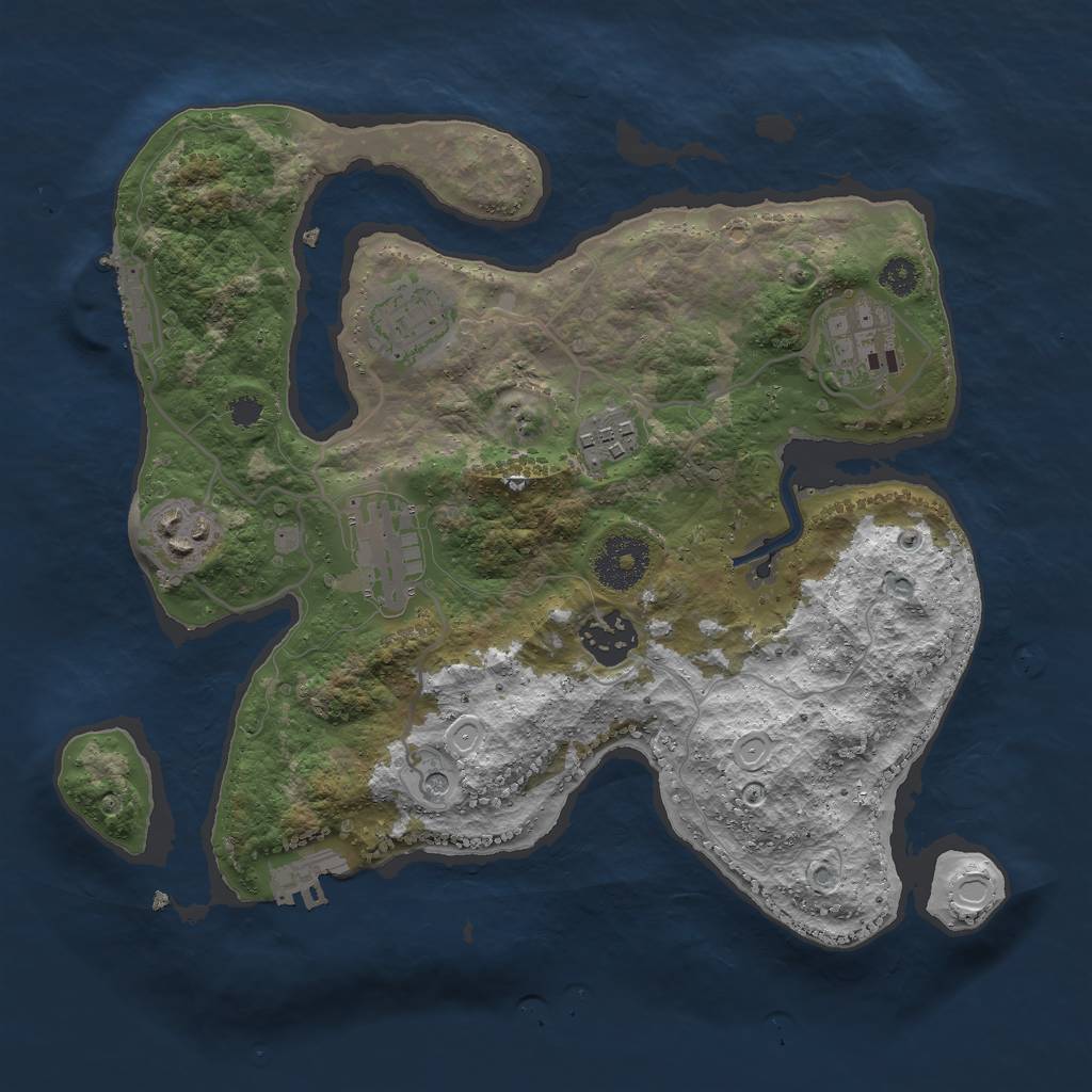 Rust Map: Procedural Map, Size: 3000, Seed: 950960548, 14 Monuments