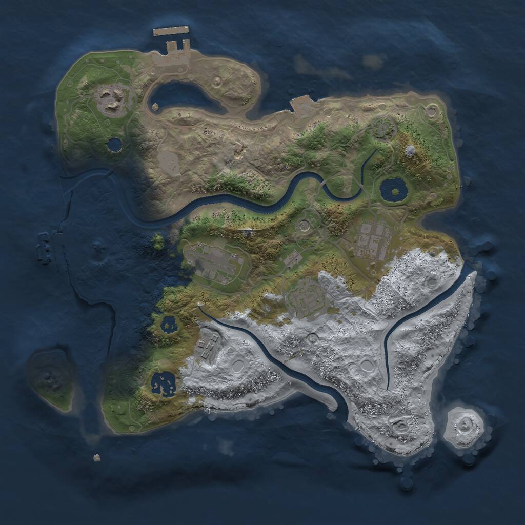 Rust Map: Procedural Map, Size: 3000, Seed: 950960548, 11 Monuments