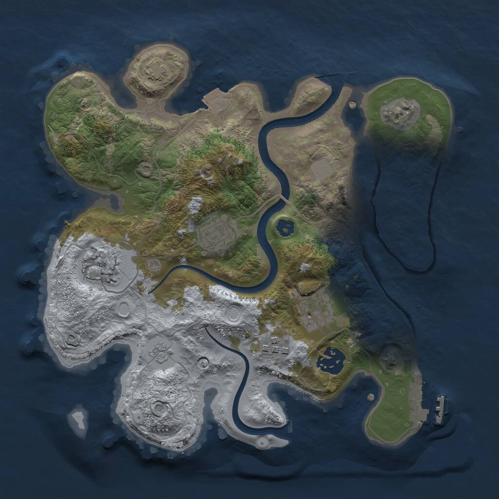 Rust Map: Procedural Map, Size: 2800, Seed: 863716230, 9 Monuments