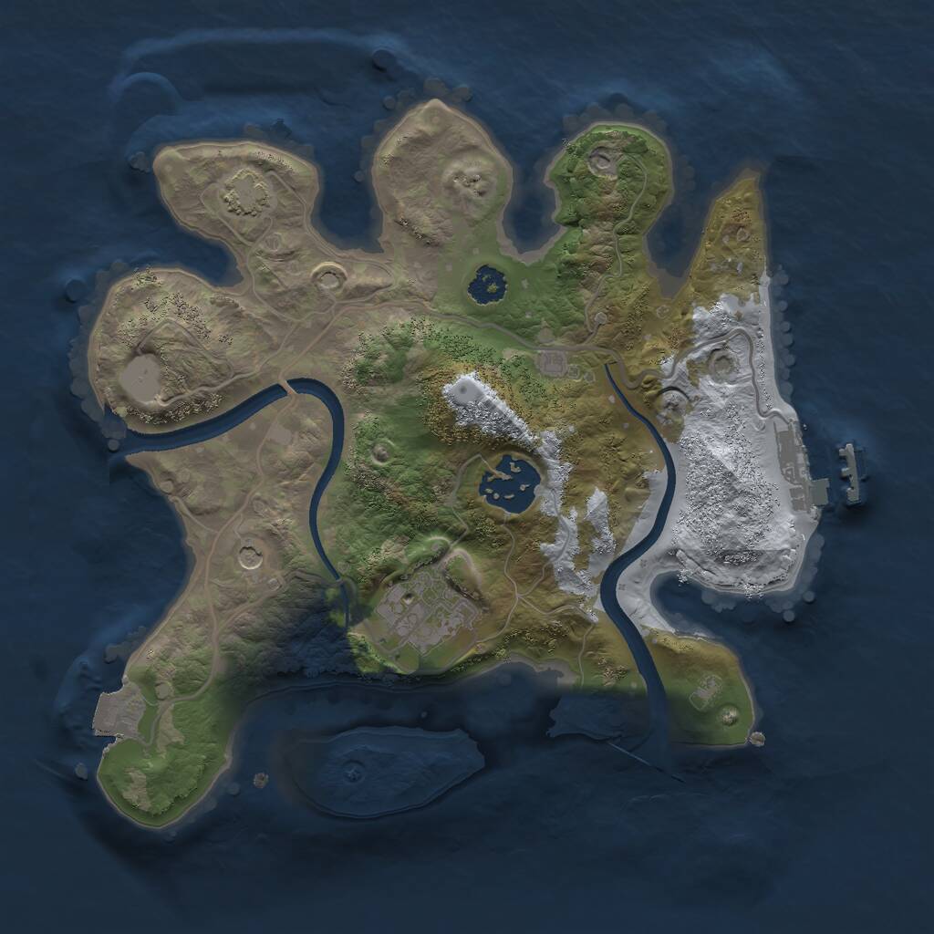 Rust Map: Procedural Map, Size: 2500, Seed: 696969, 6 Monuments