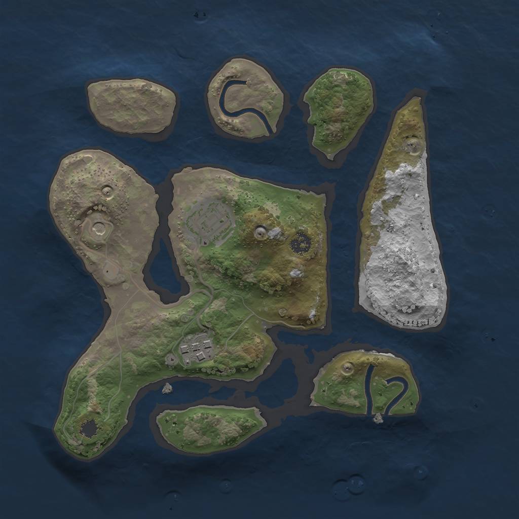 Rust Map: Procedural Map, Size: 2500, Seed: 696969, 5 Monuments