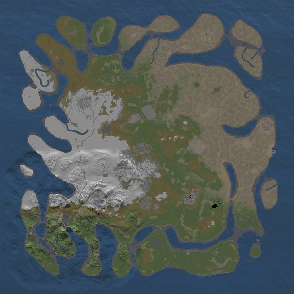 Rust Map: Procedural Map, Size: 5000, Seed: 8549697, 16 Monuments