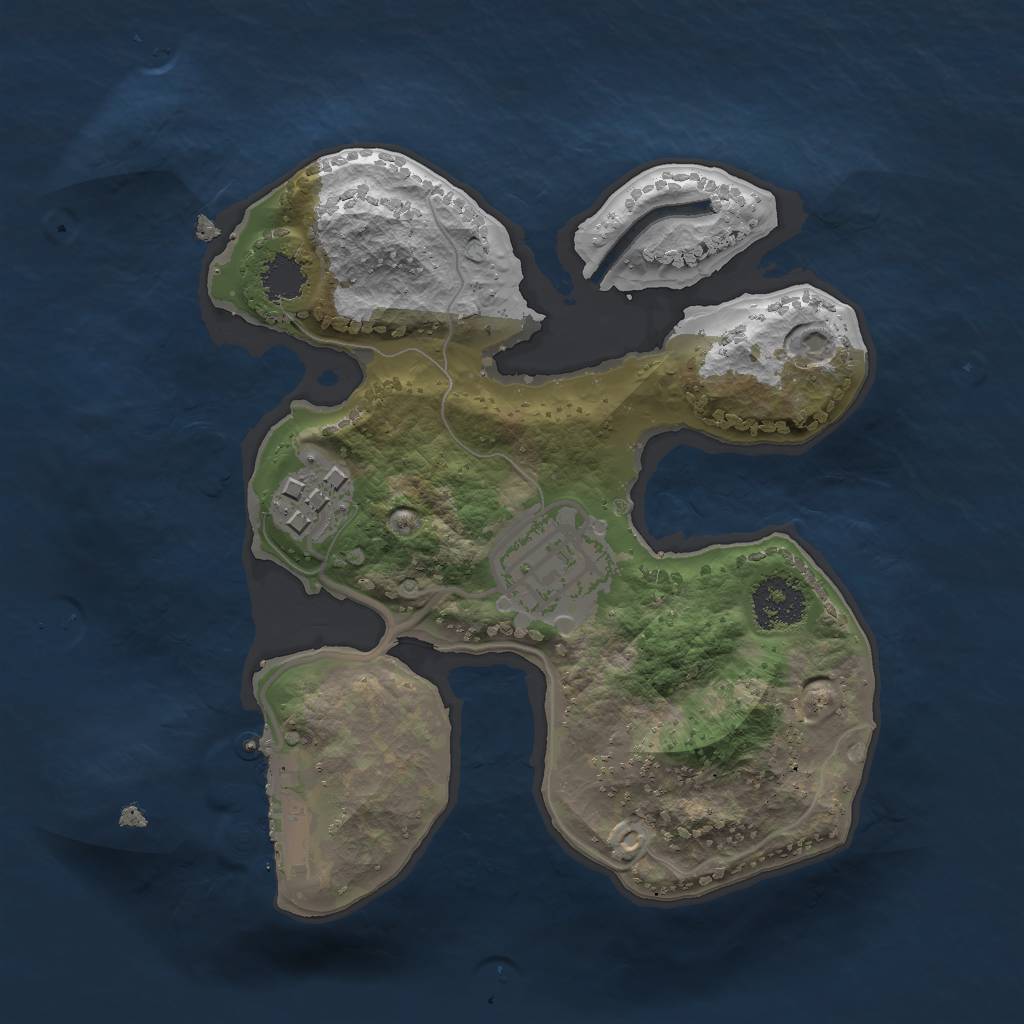 Rust Map: Procedural Map, Size: 2000, Seed: 5494, 5 Monuments