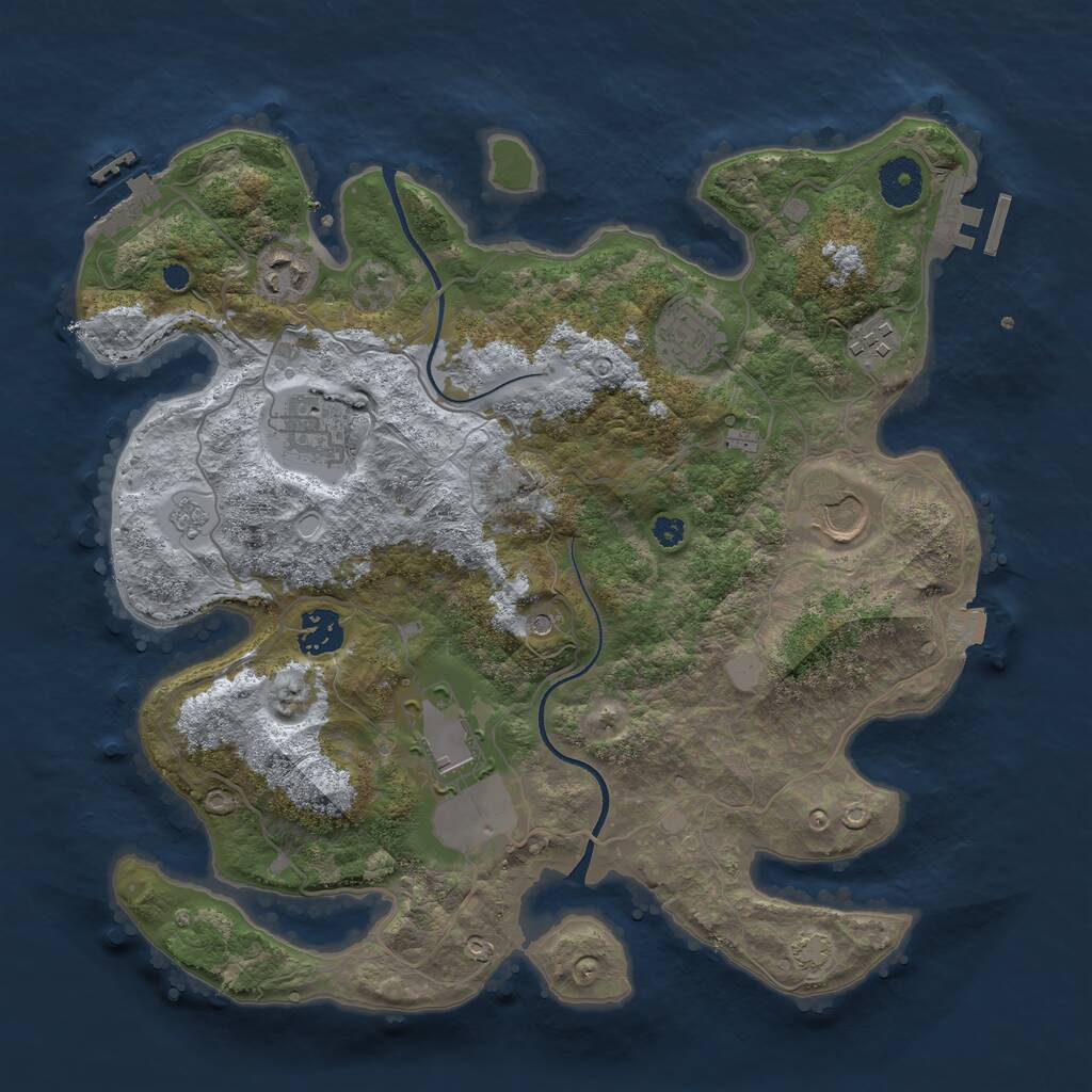 Rust Map: Procedural Map, Size: 3500, Seed: 22210, 13 Monuments