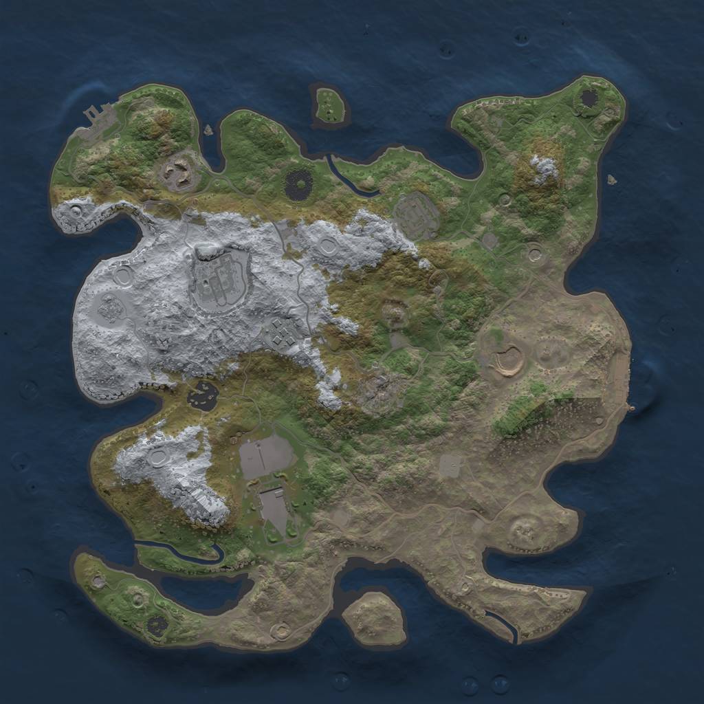 Rust Map: Procedural Map, Size: 3500, Seed: 22210, 16 Monuments