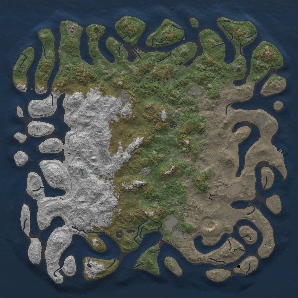 Rust Map: Procedural Map, Size: 6000, Seed: 6781923, 15 Monuments