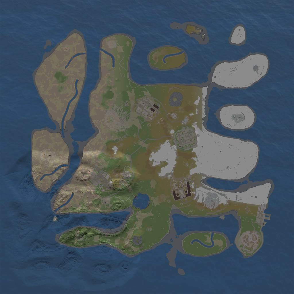 Rust Map: Procedural Map, Size: 3000, Seed: 69696, 11 Monuments