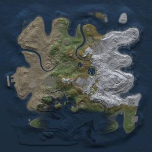 Thumbnail Rust Map: Procedural Map, Size: 3000, Seed: 69696, 11 Monuments