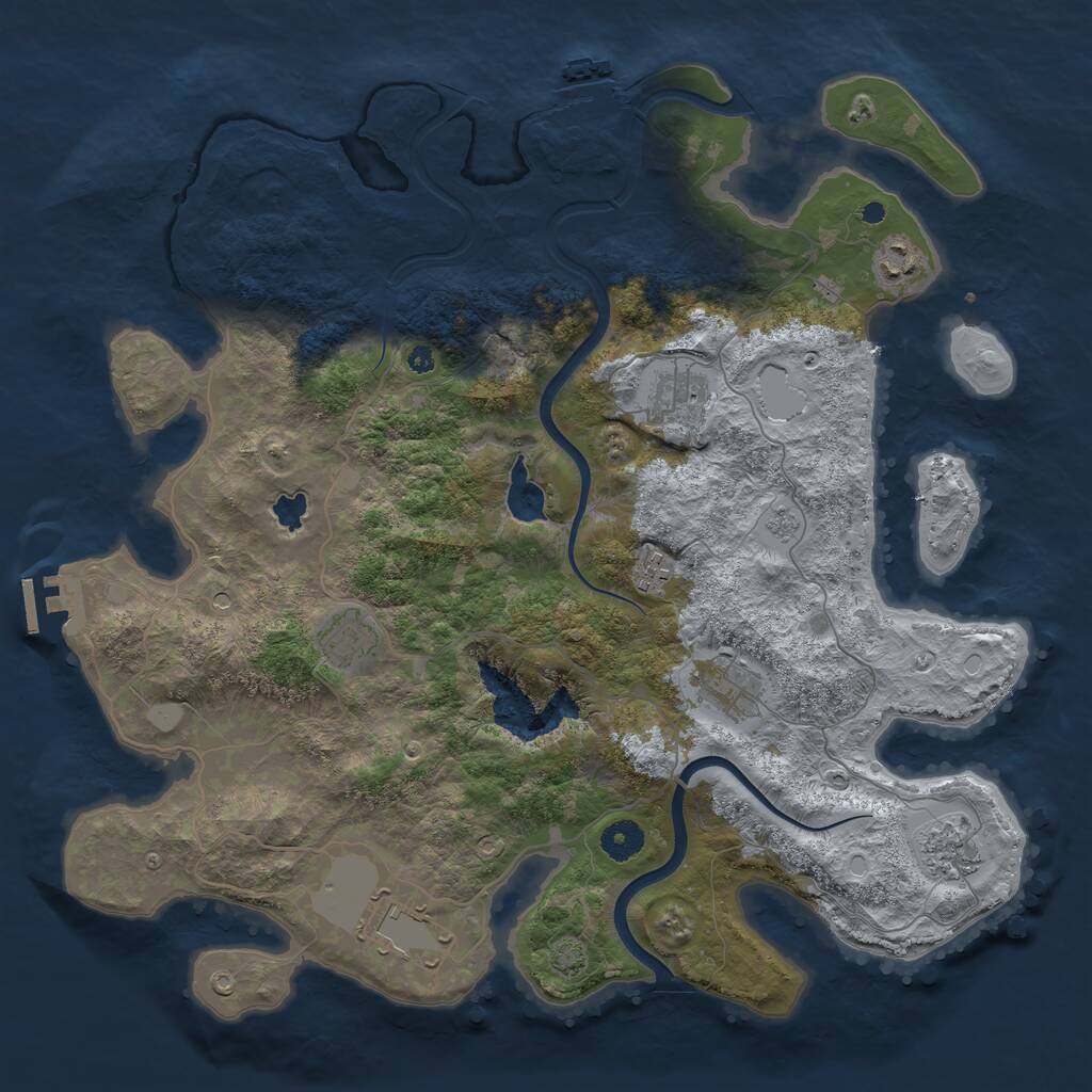 Rust Map: Procedural Map, Size: 4000, Seed: 85608794, 13 Monuments