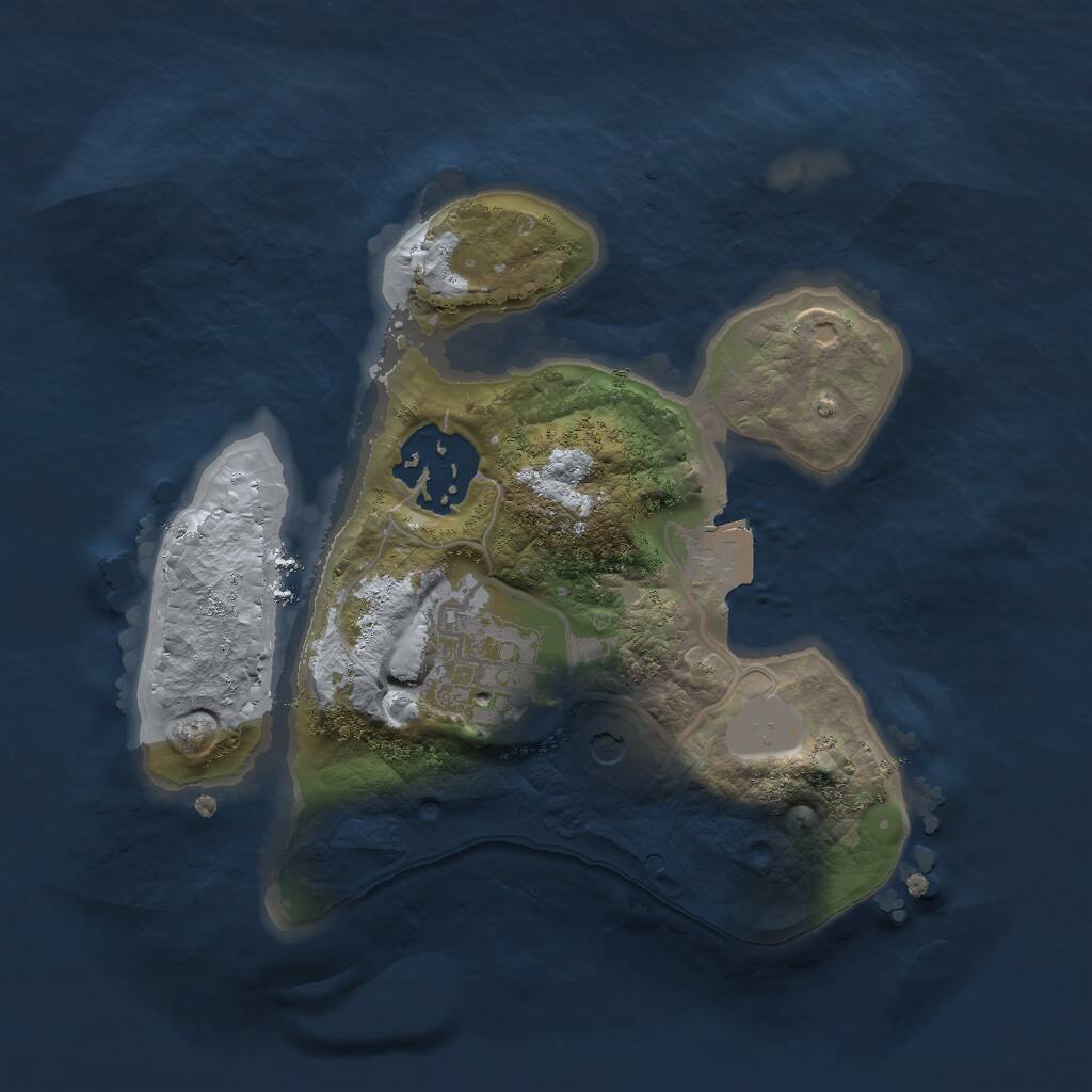 Rust Map: Procedural Map, Size: 2000, Seed: 9898, 4 Monuments